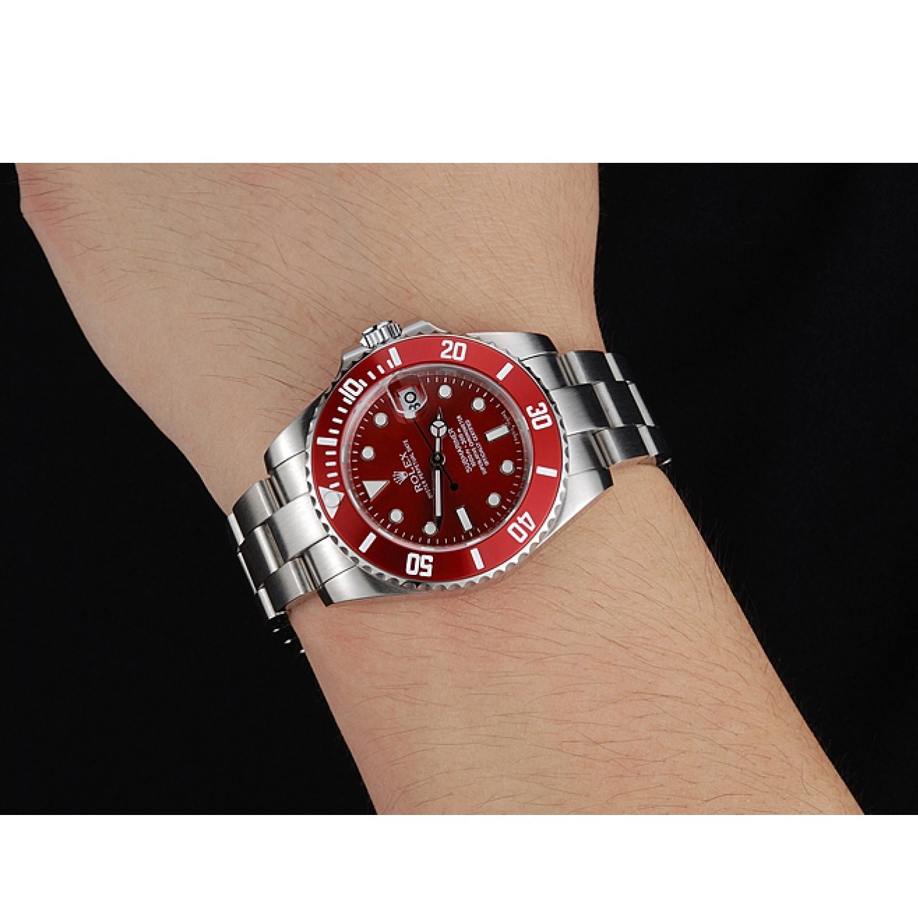 MiroTime 0713 Rolex Submariner Red Dial Stainless Steel Bracelet 1454154